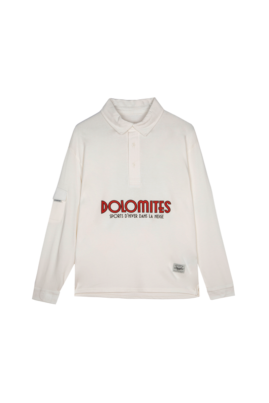 Polo Dolomites a maniche lunghe in cotone biologico