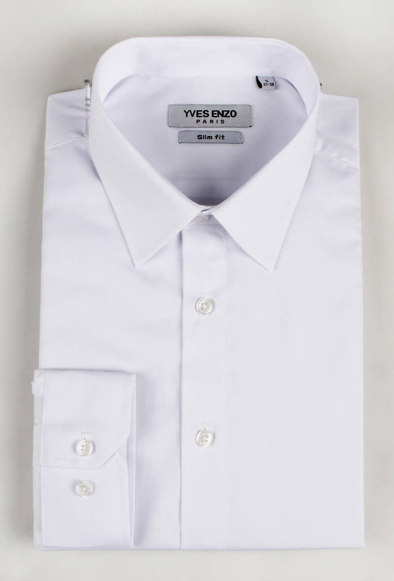 Camicia bianca slim fit con colletto classico
