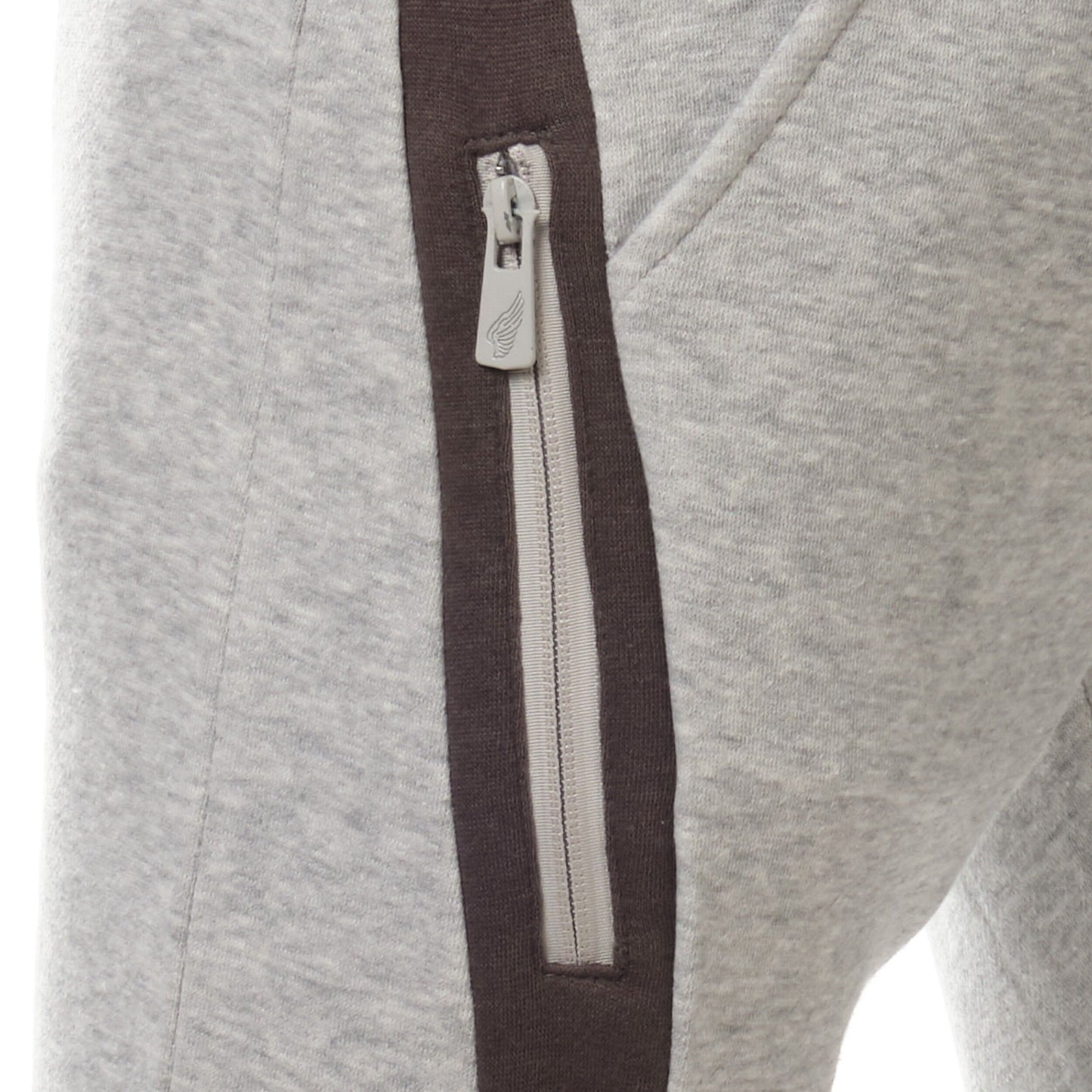 Pantaloni jogger in felpa uomo bicolore con tasche zip