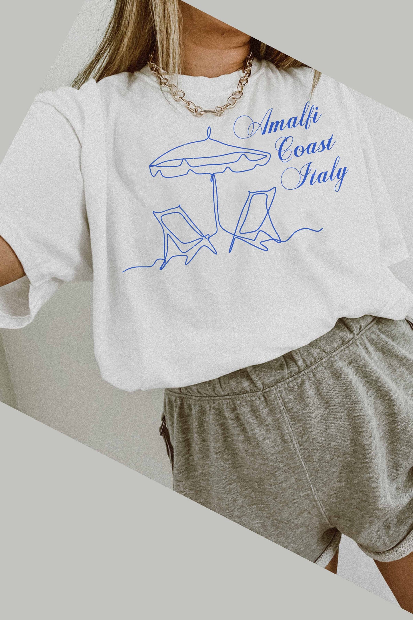 T-shirt oversize con grafica Amalfi Coast