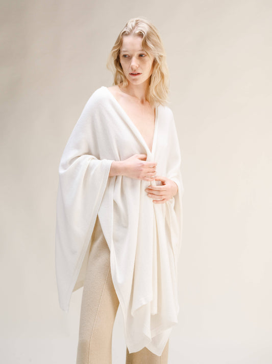 Maxi mantella in misto cashmere
