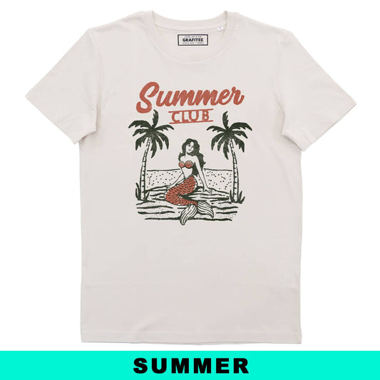 T-shirt unisex Summer Club Mermaid in cotone biologico