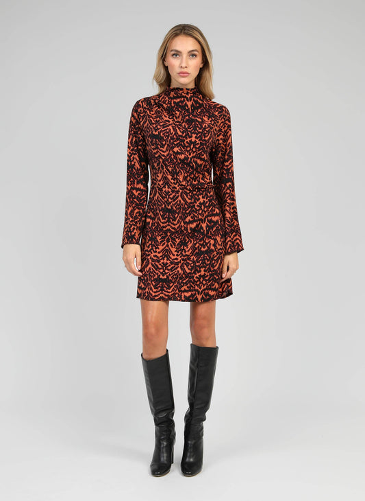 Abito corto Minano grafite e bordeaux