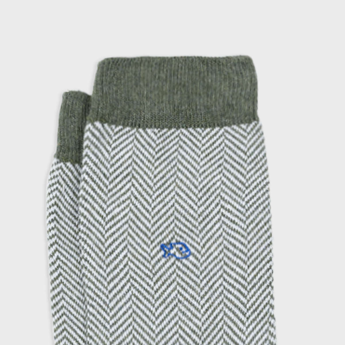 Calzini in cotone pettinato a motivo chevron Foresta chiara