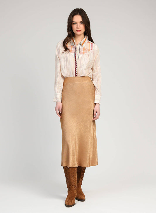 Camicia Sulyvan a righe in voile di cotone con ricami