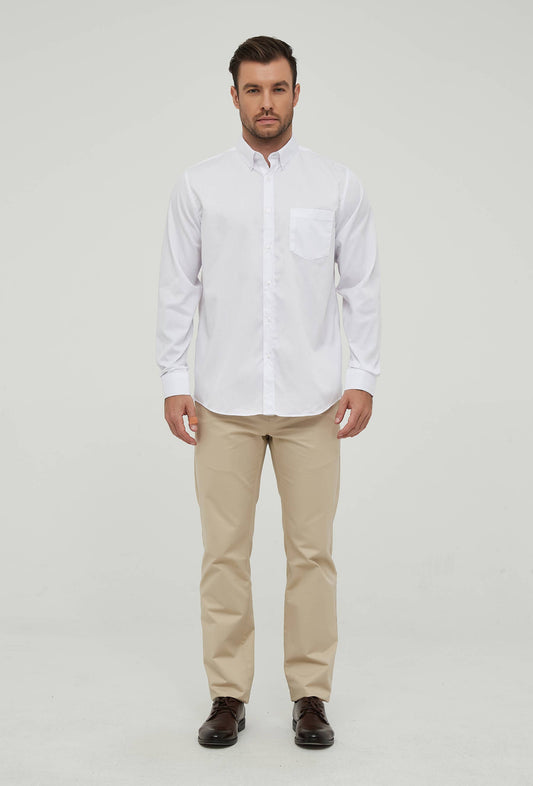 Camicia bianca comfort fit con colletto button-down