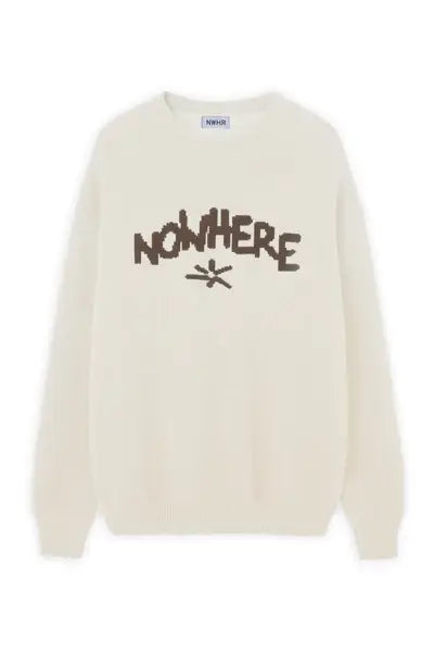 Maglione beige Nowhere in cotone biologico