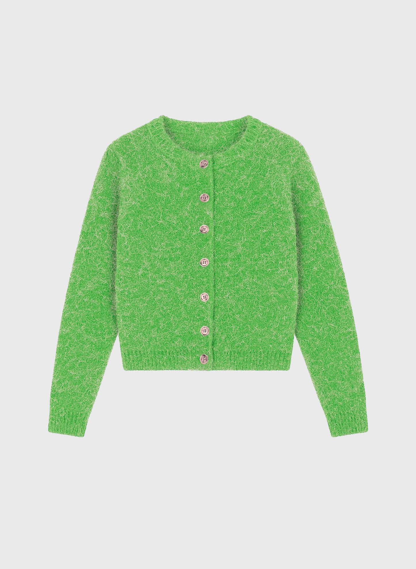 Cardigan corto in maglia verde con bottoni