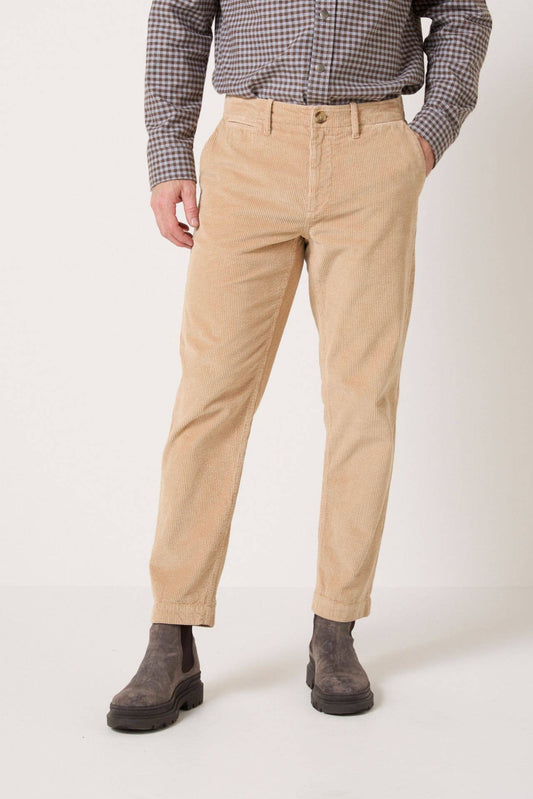 Pantaloni Palermo in flanella di cotone color grano