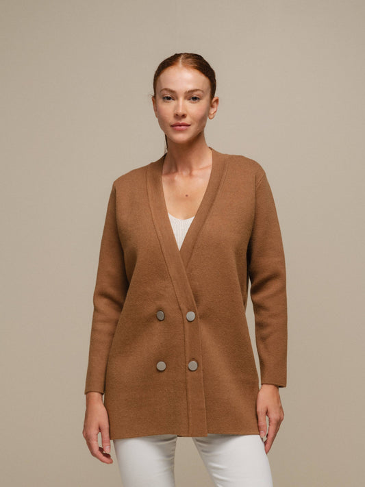 Blazer doppiopetto in maglia misto viscosa