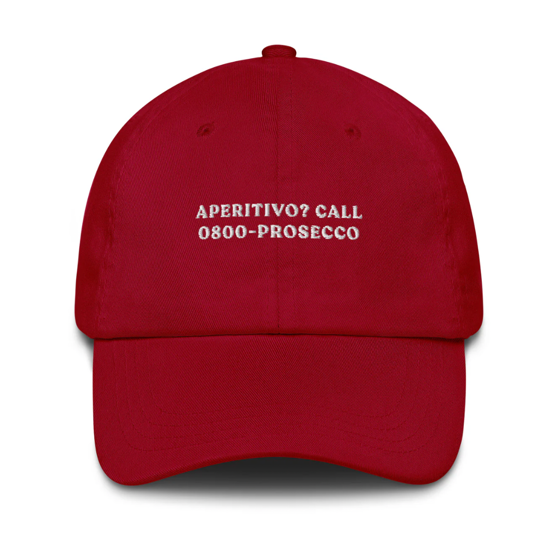 Cappellino da baseball ricamato “Aperitivo? Call Prosecco”