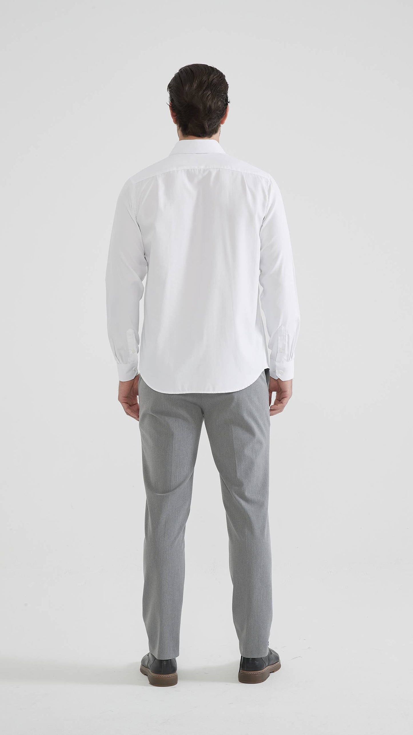 Camicia in cotone piqué comfort bianca