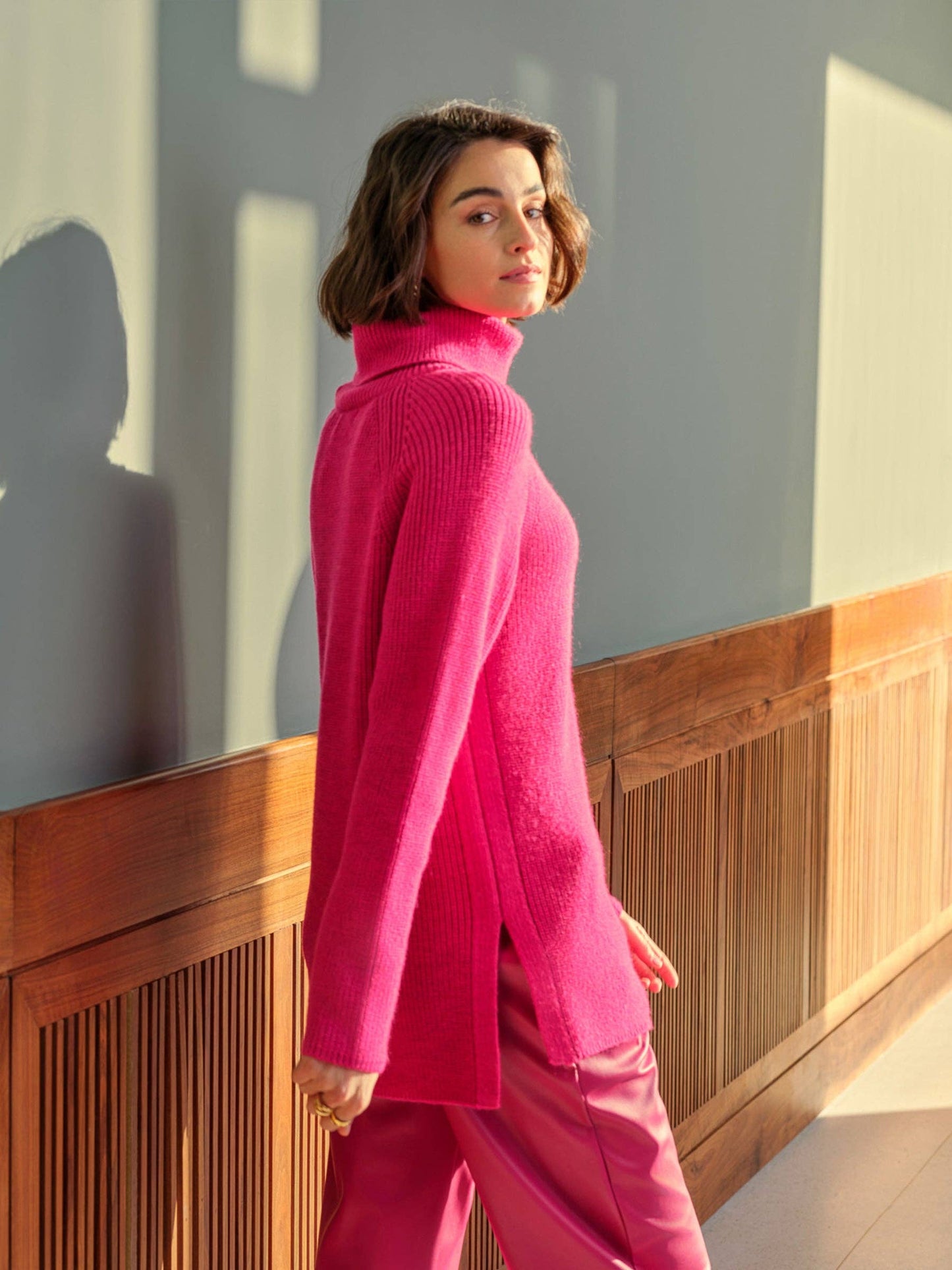 Maglione in maglia a collo alto
