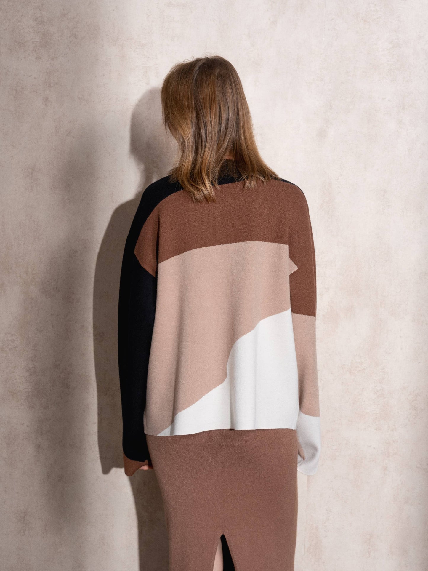 Maglione in maglia color block