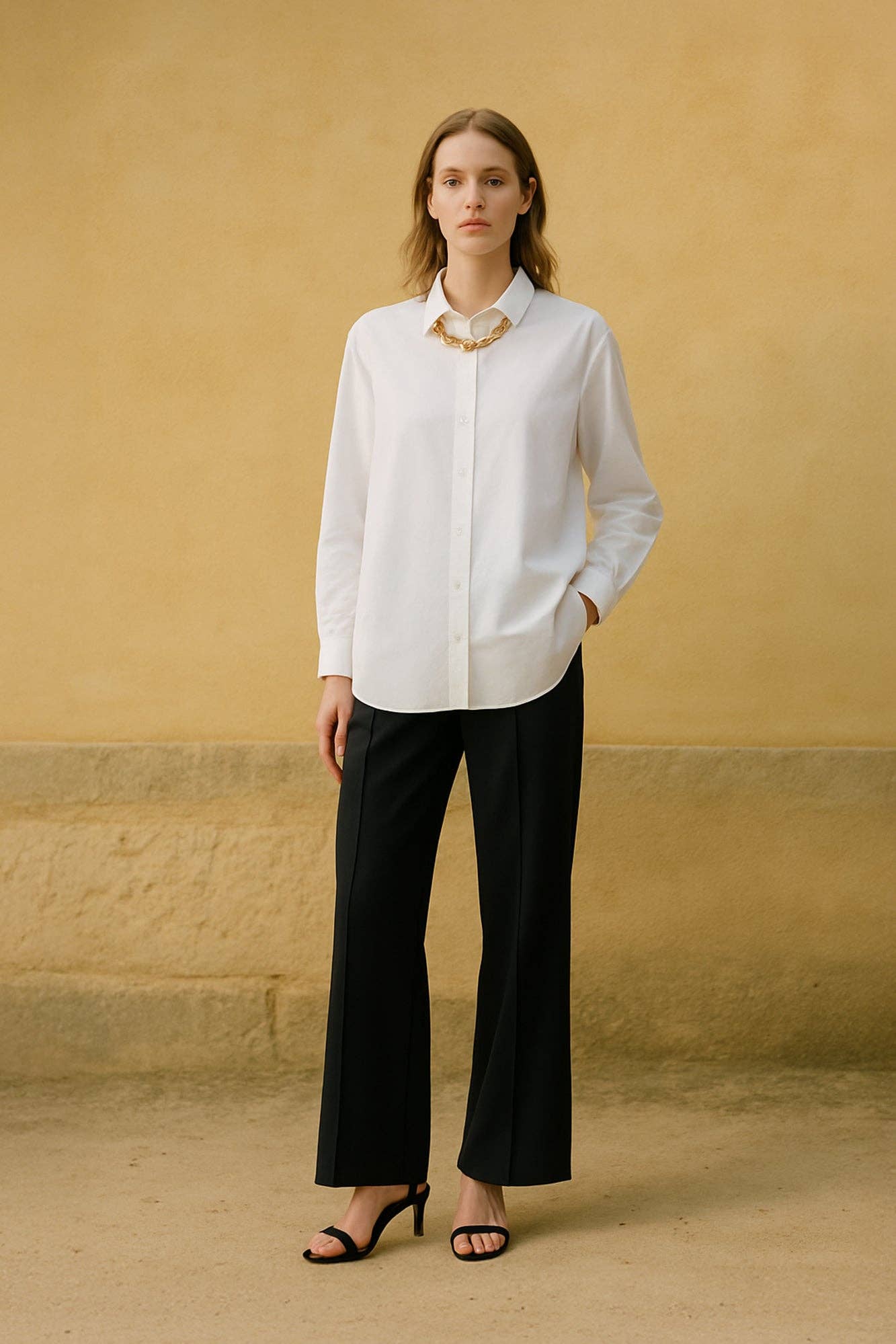 Camicia oversize classica in cotone bianco