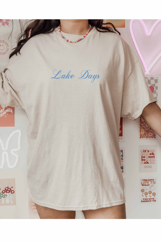 T-shirt oversize con grafica Lake Days