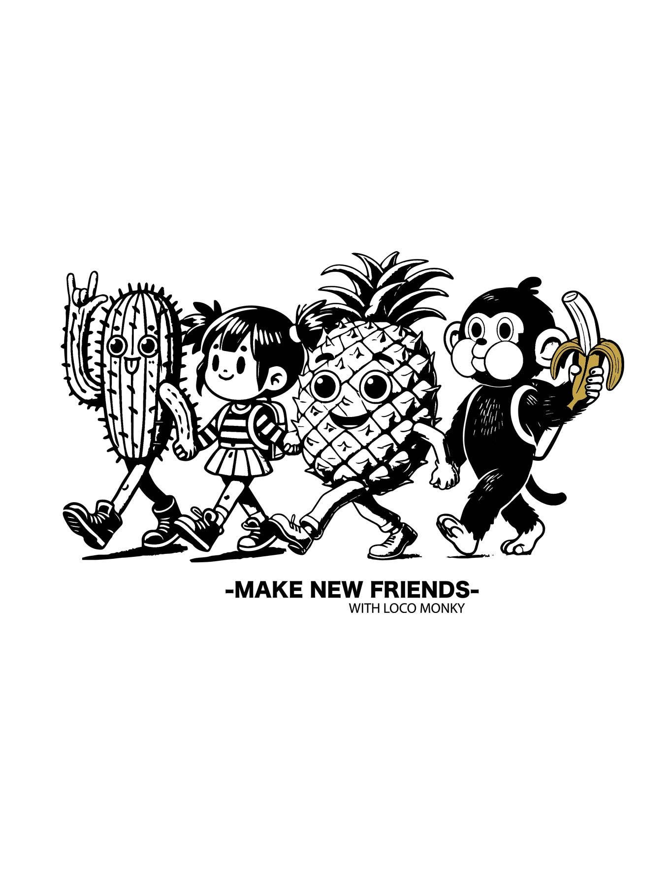 T-shirt unisex bianca Fruits Loco Monky