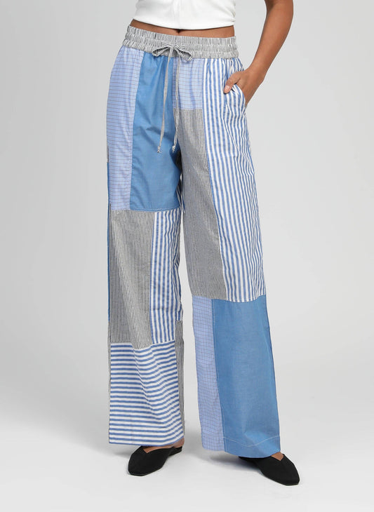 Pantaloni Raissa Blu a Patchwork