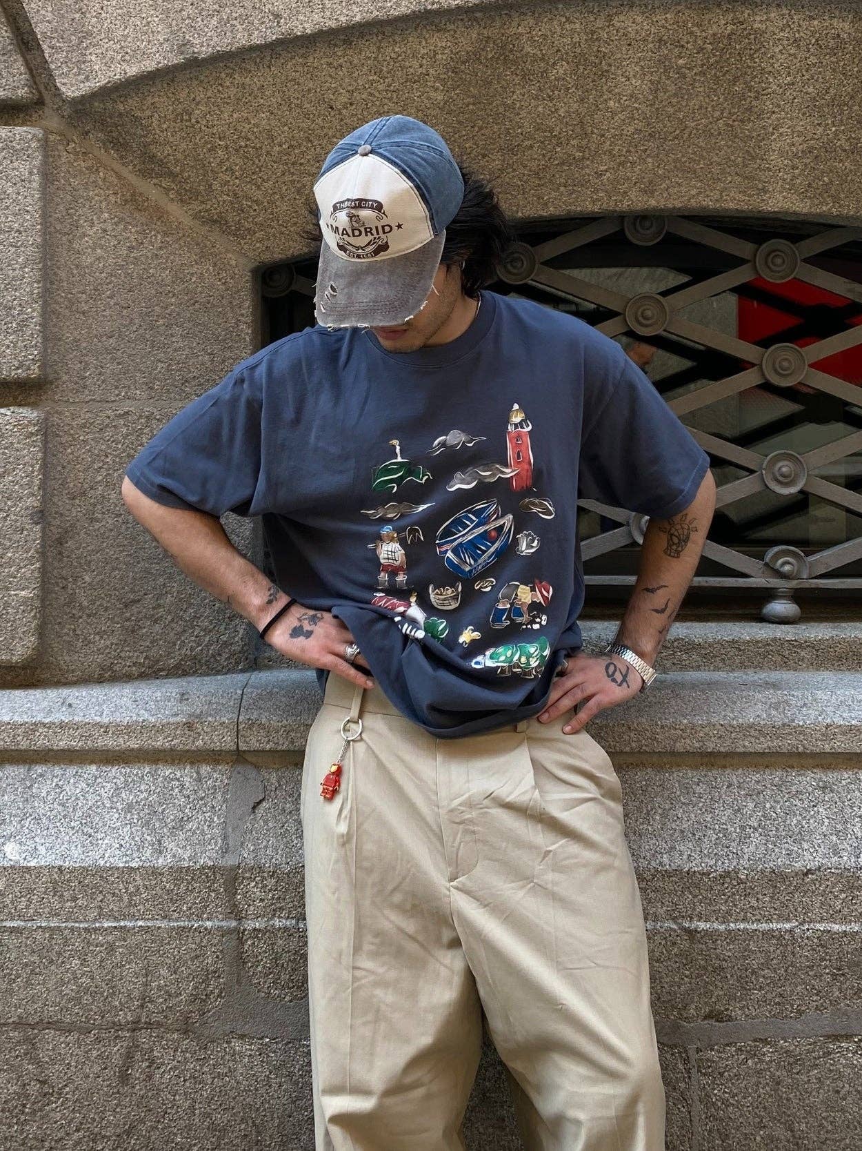 T-shirt oversize Costa da Morte con stampa