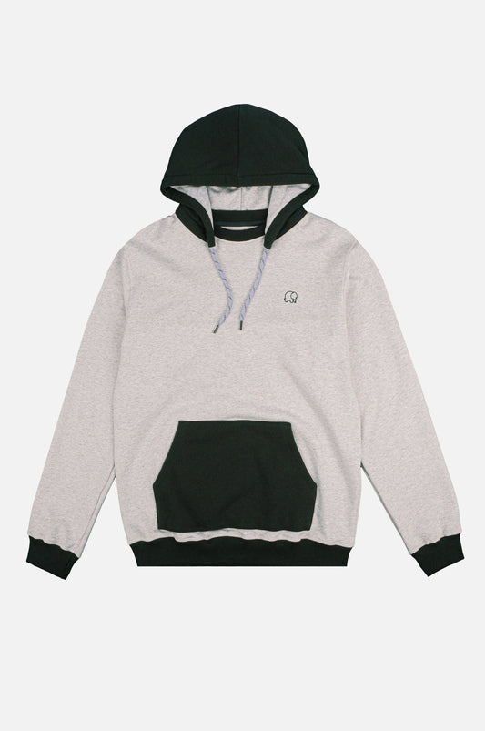 Felpa oversize con cappuccio in cotone biologico grigio melange