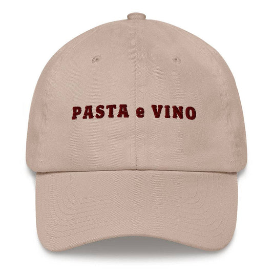 Cappello ricamato “Pasta e Vino” in cotone
