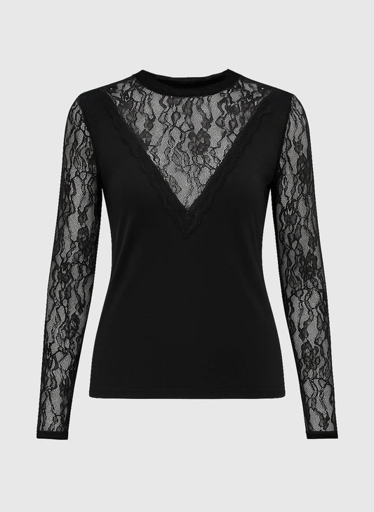 T-shirt Adalida in cotone con pizzo