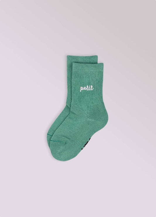 Calzini verdi per bambini con scritta “Petit”