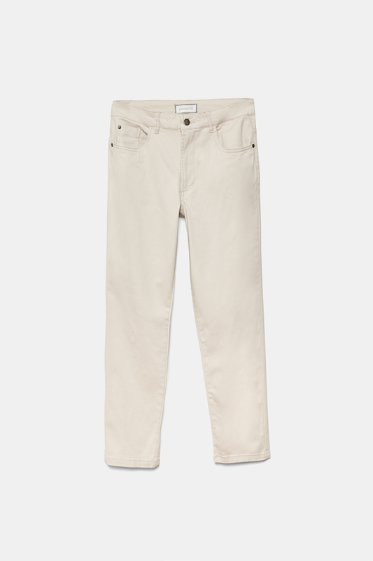 Pantaloni dritti in cotone elasticizzato