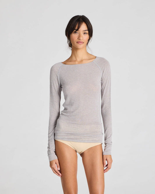 Maglia Amalie in lana grigio chiaro mélange