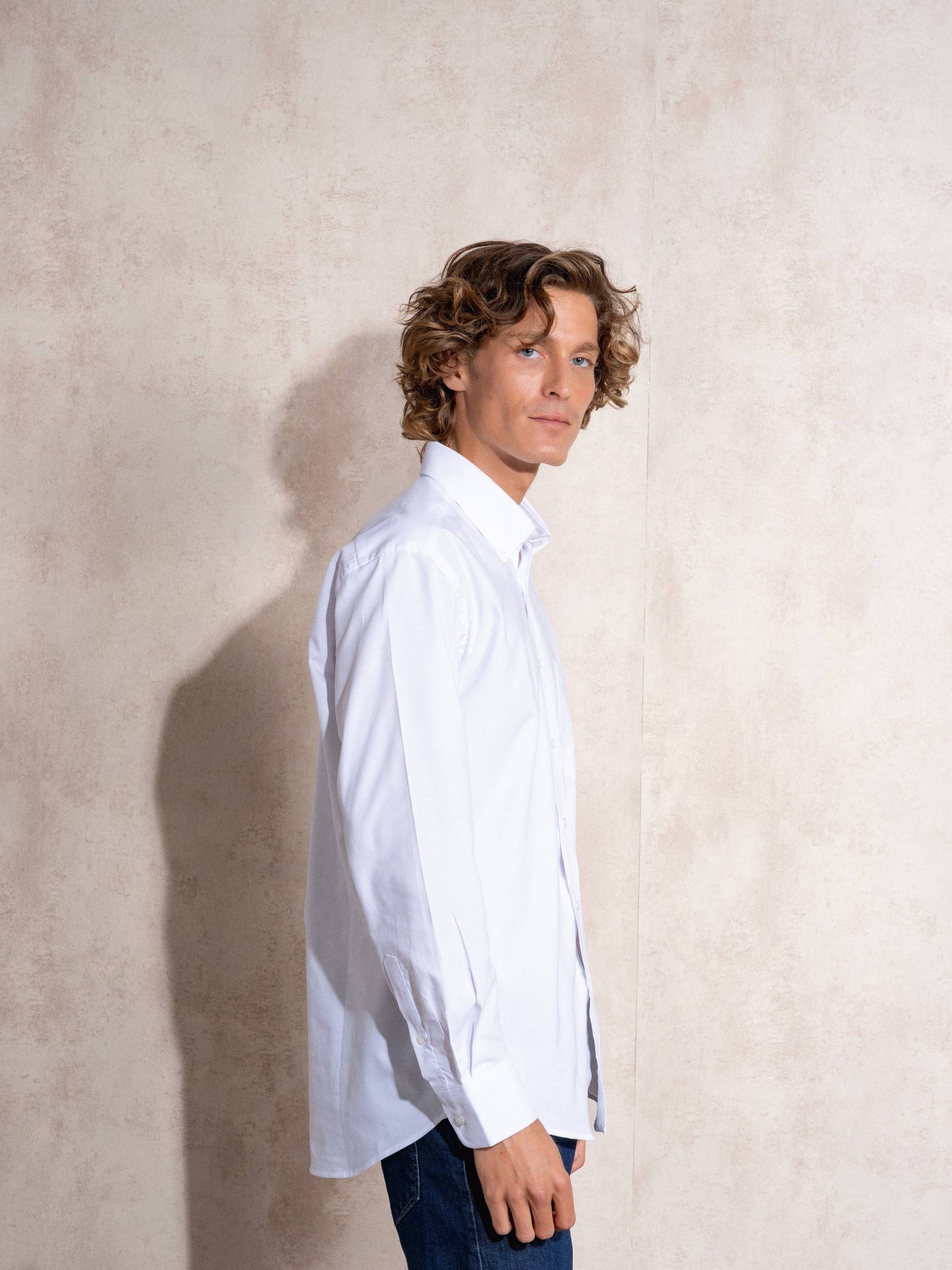 Camicia Oxford slim fit in cotone misto