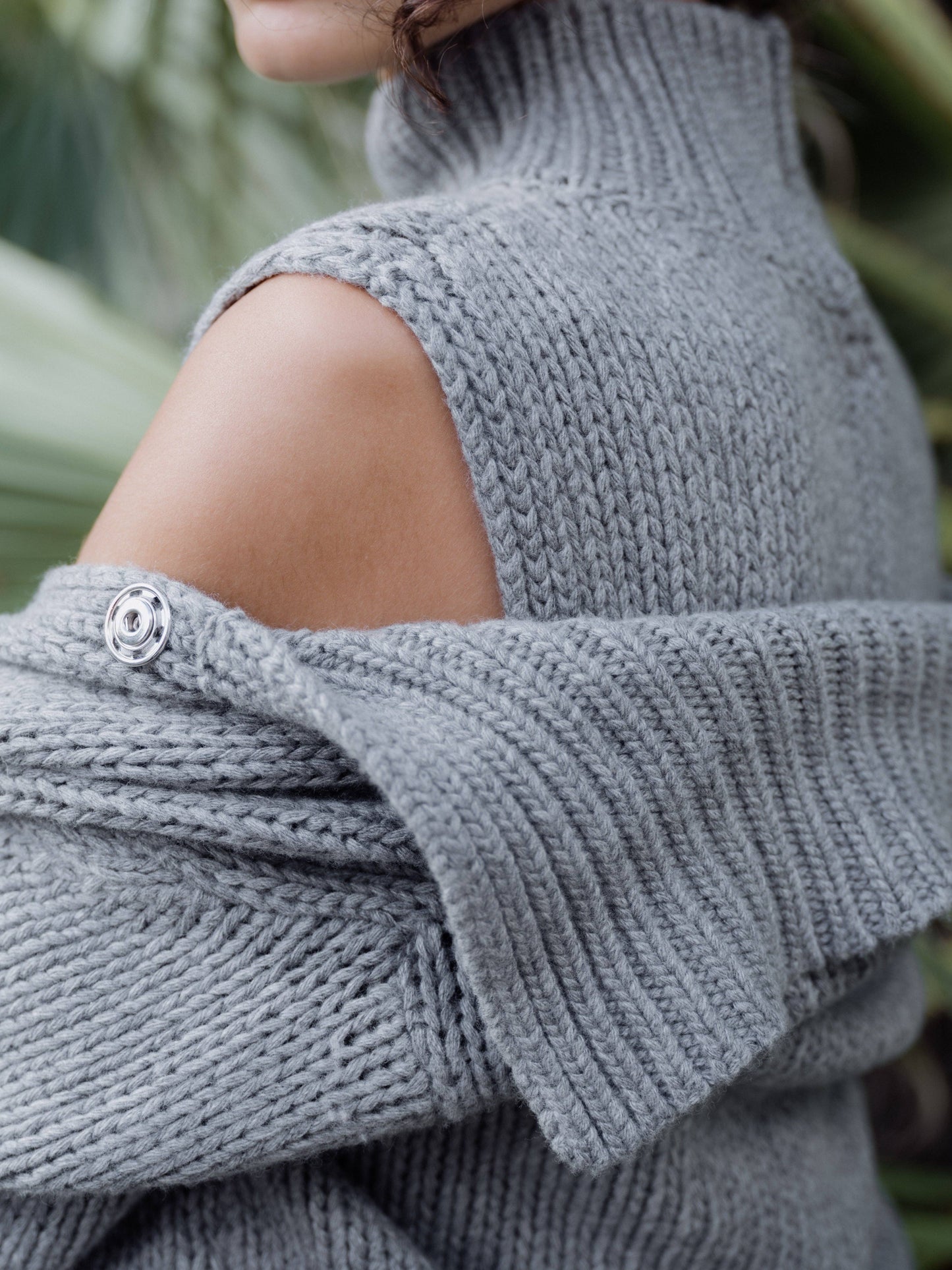 Cardigan chunky in misto cashmere