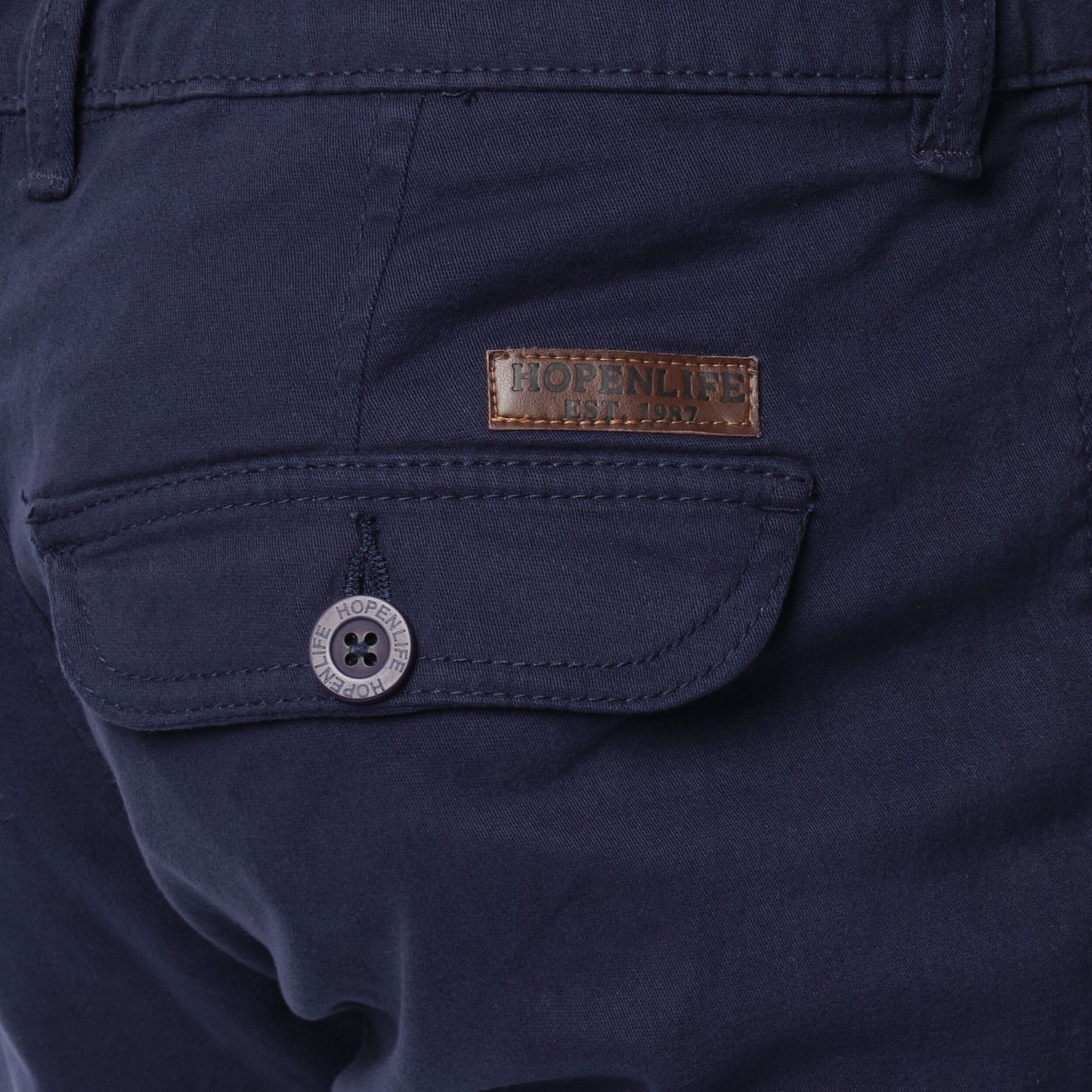 Pantaloni Cargo Chino Blu Navy in Cotone Stretch