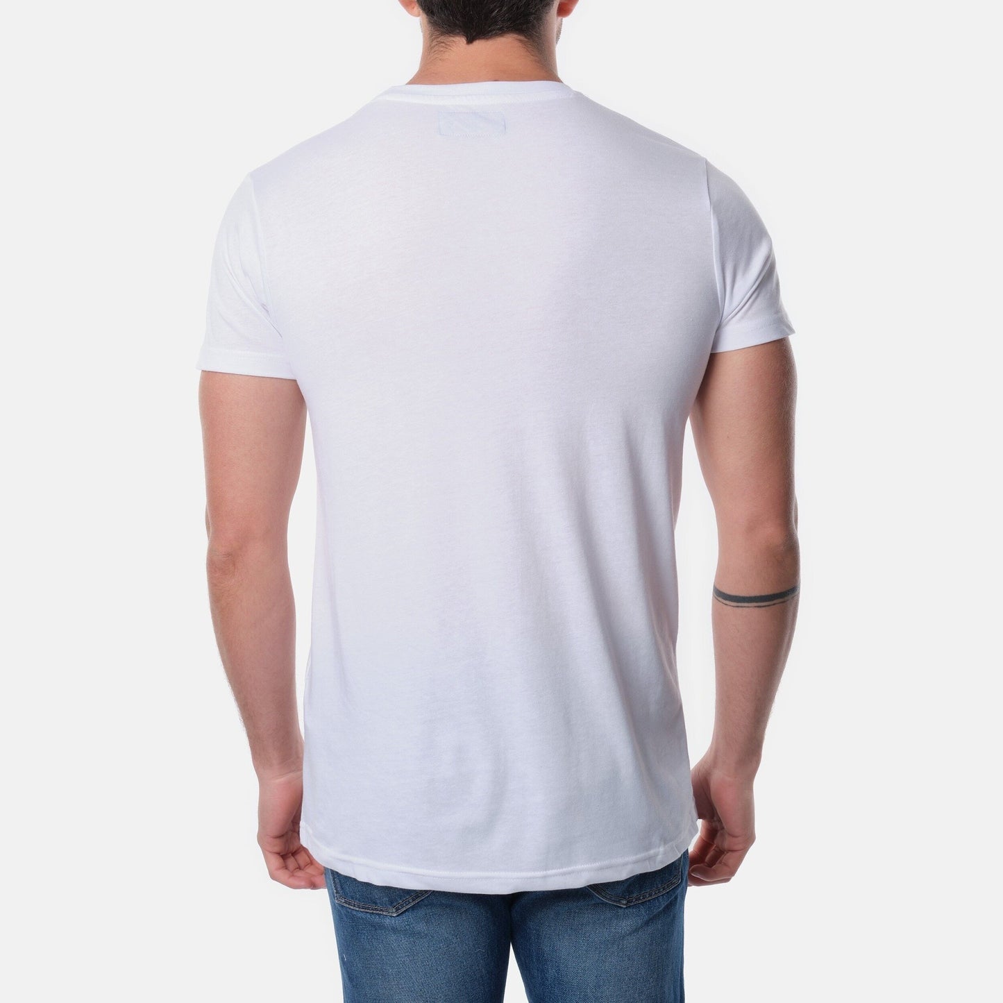 T-shirt uomo bianca in cotone con stampa moto