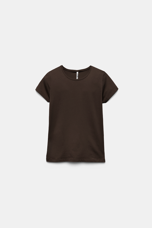 T-shirt basic in cotone a girocollo