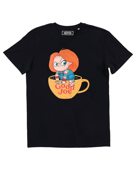 T-shirt nera Coffee Maniac con grafica caffè