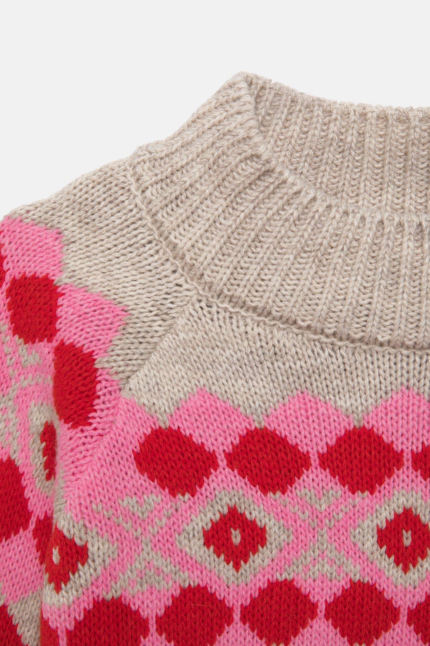 Maglione jacquard a girocollo con maniche raglan