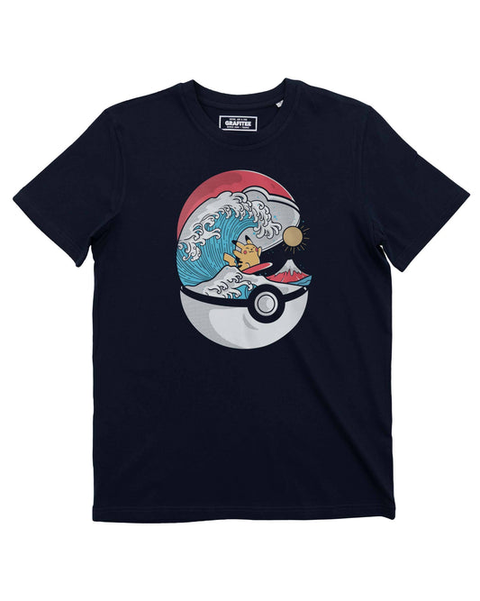 T-shirt Pokémon con stampa onda e Pikachu