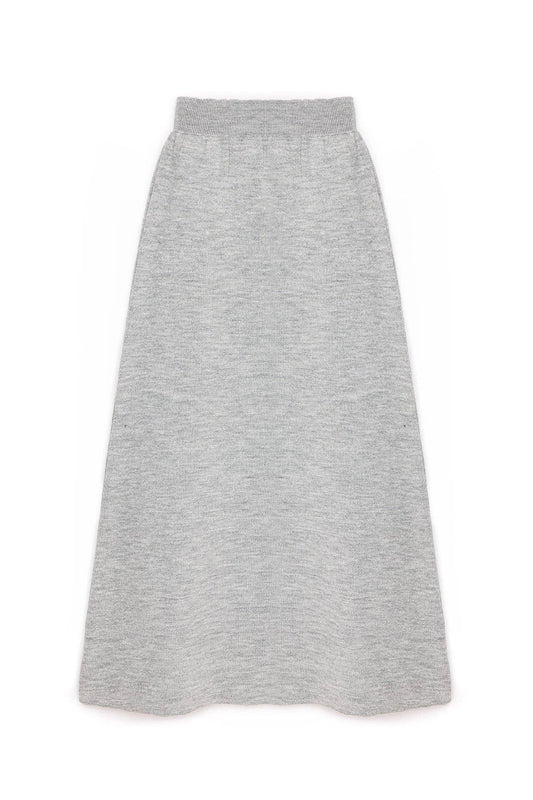 Gonna midi in maglia glitterata con elastico in vita