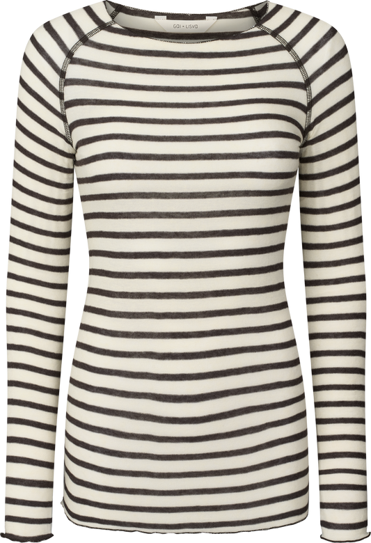 Top in lana Amalie a righe grigio scuro reverse