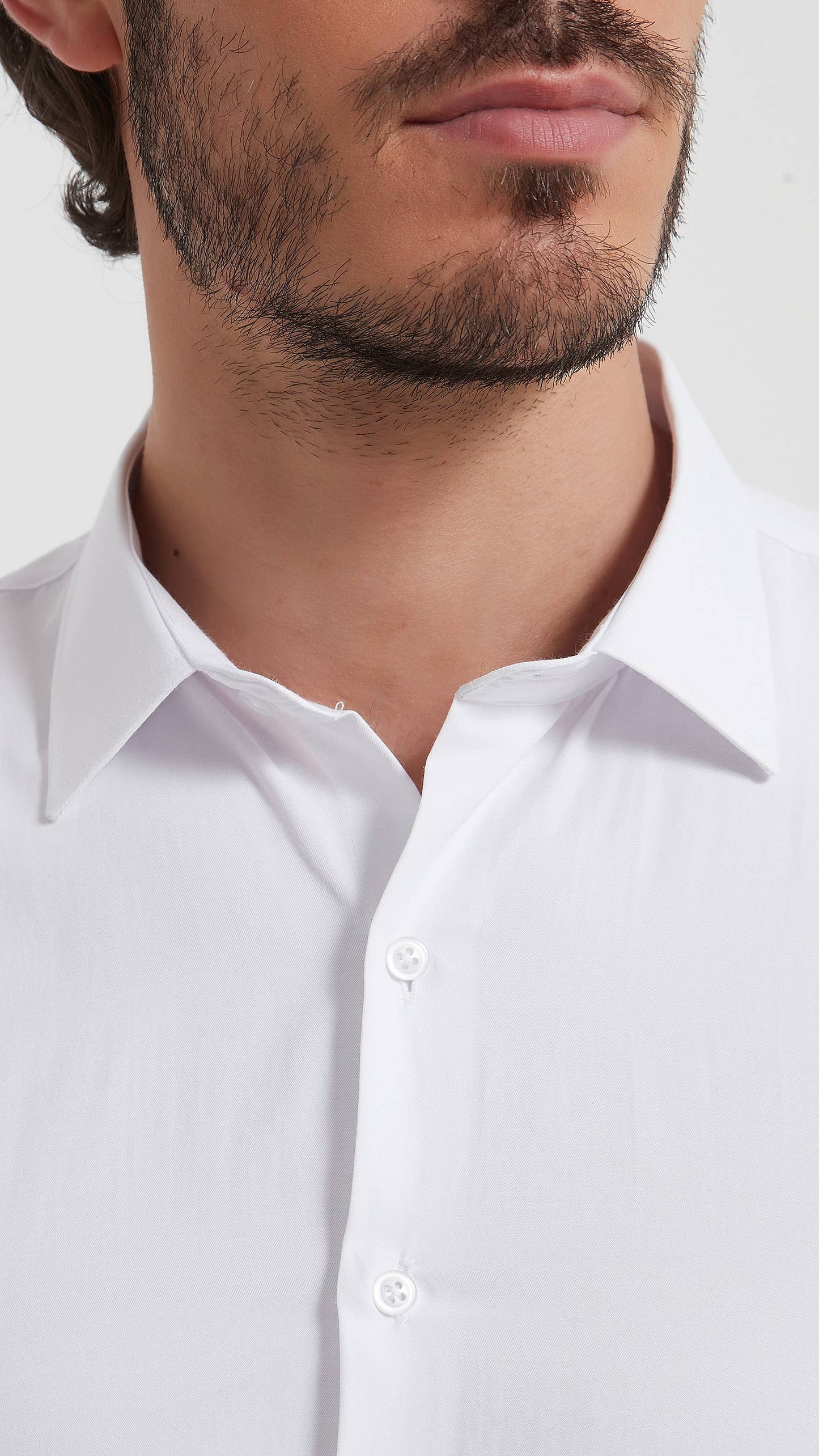 Camicia bianca slim fit effetto satinato easy iron