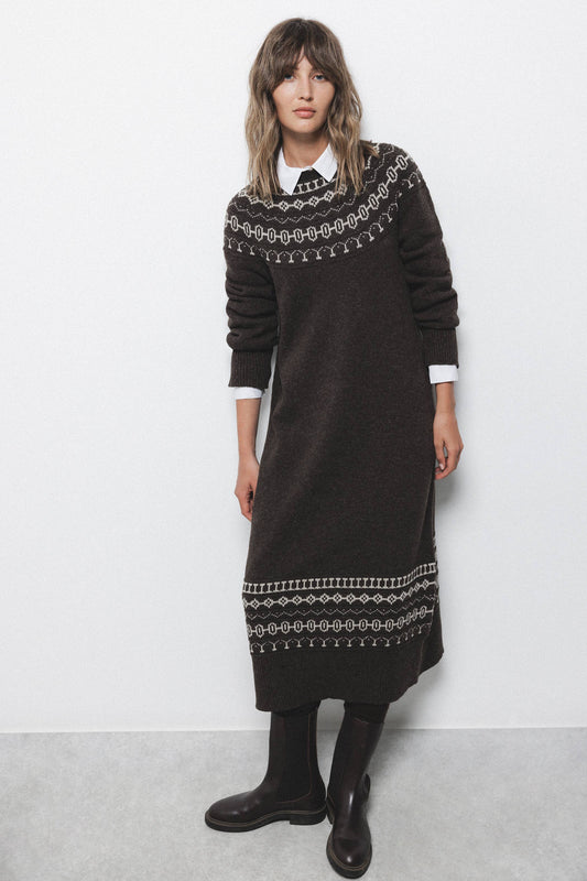 Abito in maglia jacquard