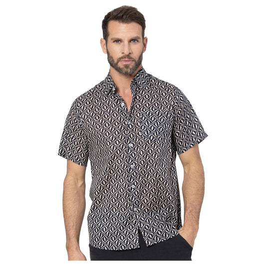 Camicia estiva a maniche corte in voile di cotone