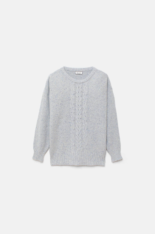 Maglione in lana con lavorazione a trecce