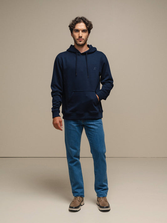 Felpa uomo con cappuccio in misto cotone