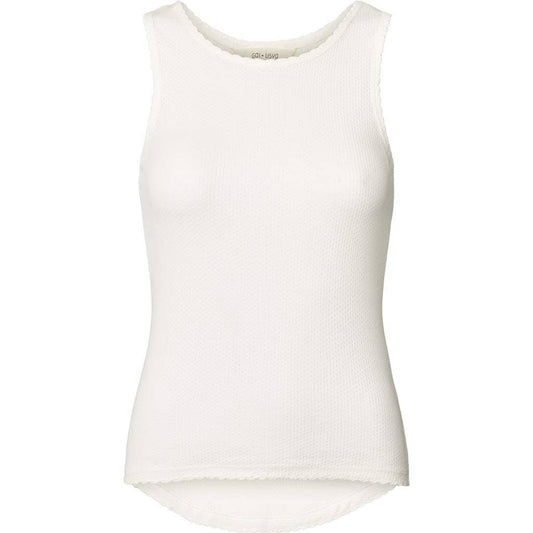 Top in cotone biologico con dettagli in pizzo