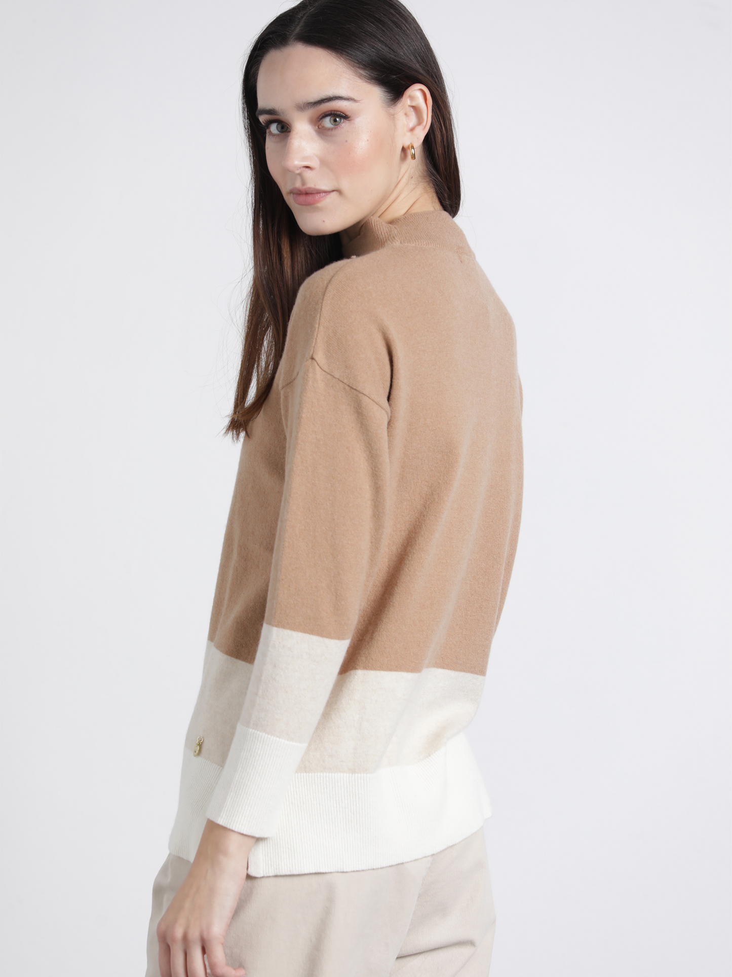 Maglia Nervo bicolore in lana e cashmere