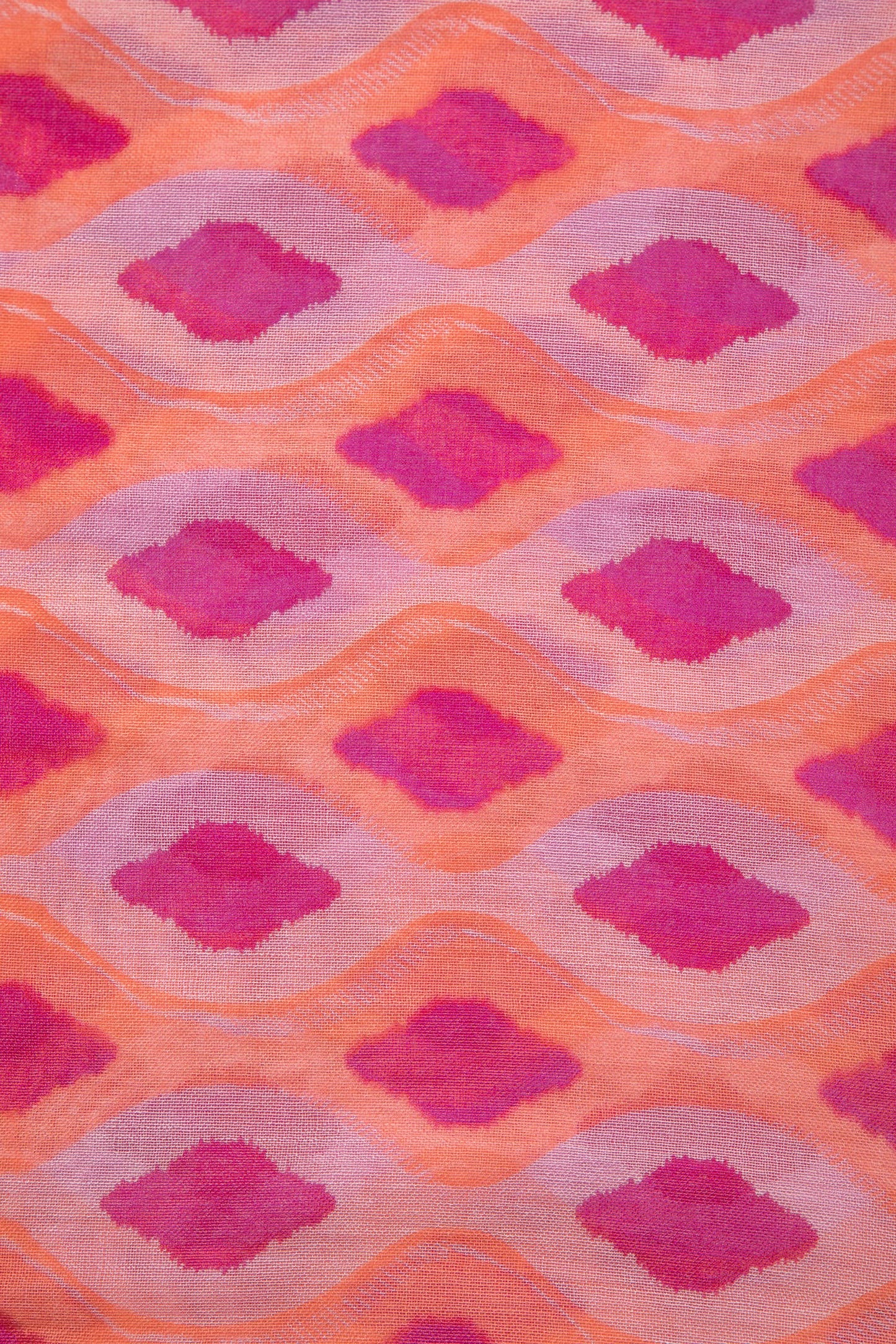 Sciarpa stampata multicolor in lana e modal