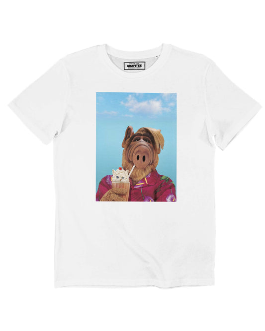T-shirt unisex Alf Milkshake stile anni 80 in cotone biologico
