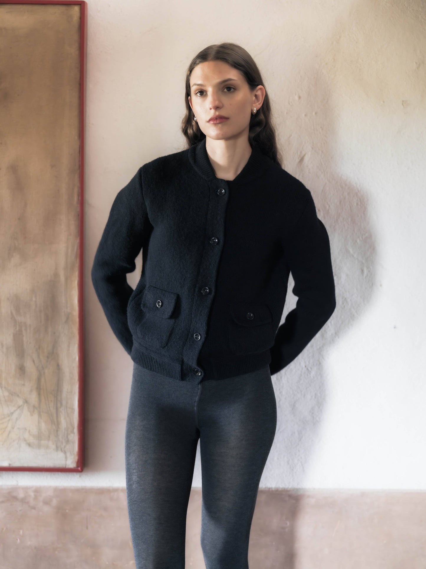 Giacca bomber in misto cashmere