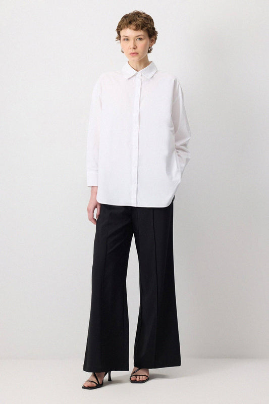 Camicia oversize in cotone bianco